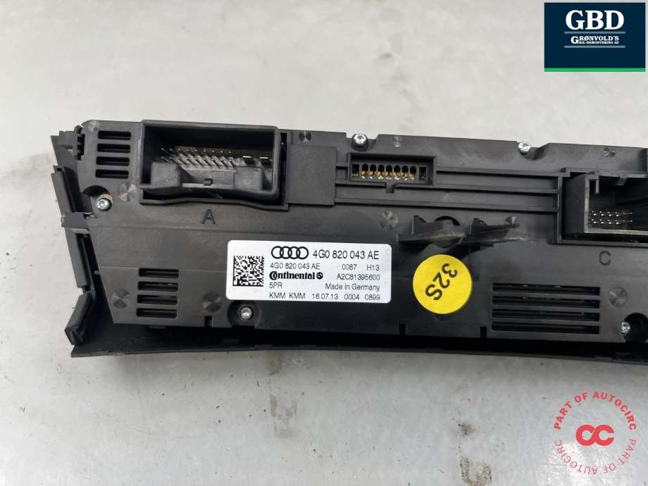 Varmeapparat betjening til Audi A6, Allroad 2012-2014 (Type III, Fase 1) (C7) (C7) (4G0 820 043 AE|4G0 820 043 AE 5PR|4G0 820 043 BD 5PR)