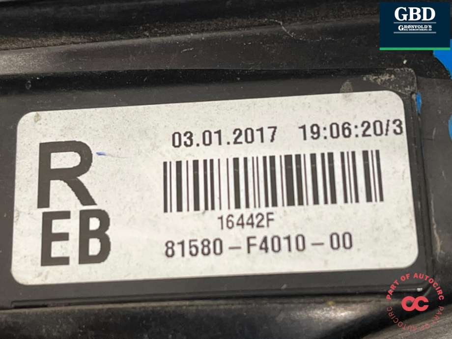 Baklykt høyre indre til Toyota C-HR 2016-->>  (81580F4020|)
