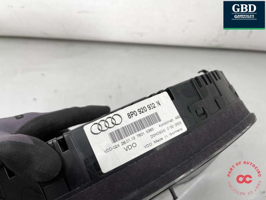 Instrumentpanel til Audi A3 2009-2012 (Type II, Fase 2)  (8P0 920 932 N|8P0 920 932 NX|)