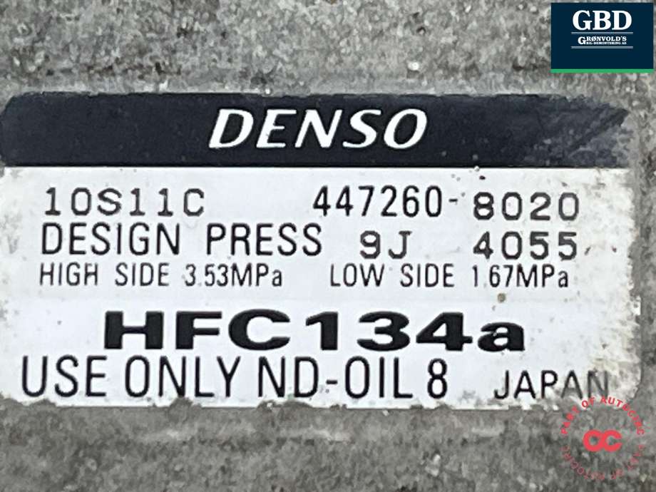 Aircondition kompressor til Toyota Hilux 2006-2011  (883100K114|883100K111|4472608020|HFC134A)