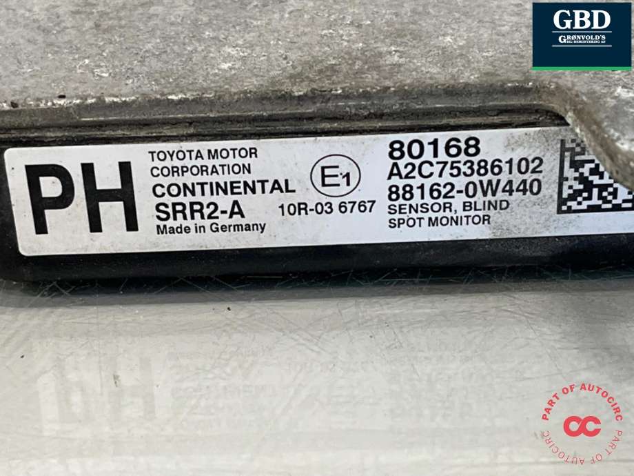 Sensor blindsone til Toyota Prius 2016-2023 (Type IV) (combi) (combi) (881620W442|881620W440|A2C75386102)