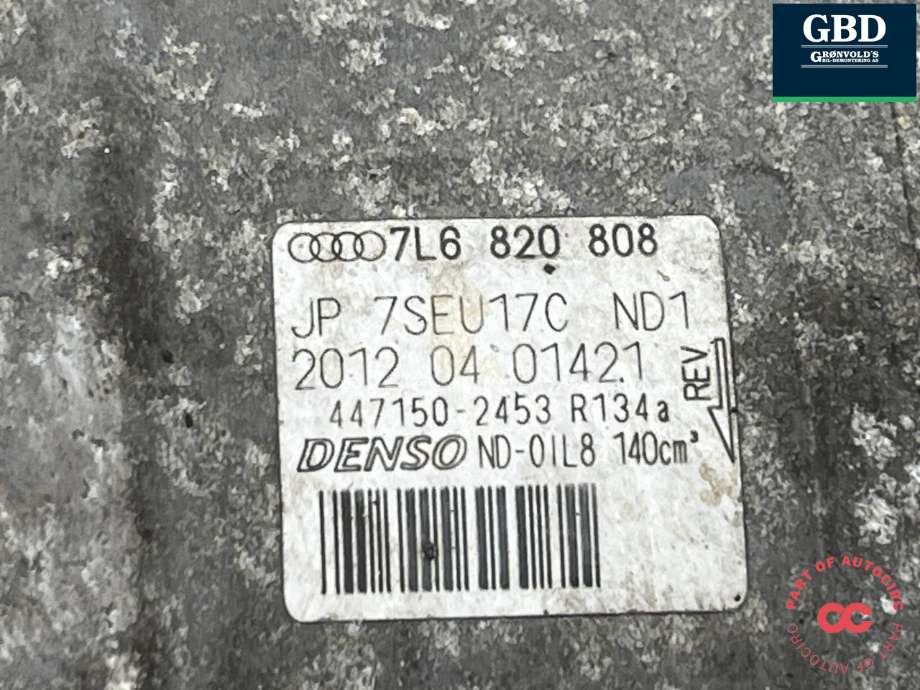 Aircondition kompressor til Audi Q7 2010-2015 (Type I, Fase 2)  (DENSO|7L6 820 808|)