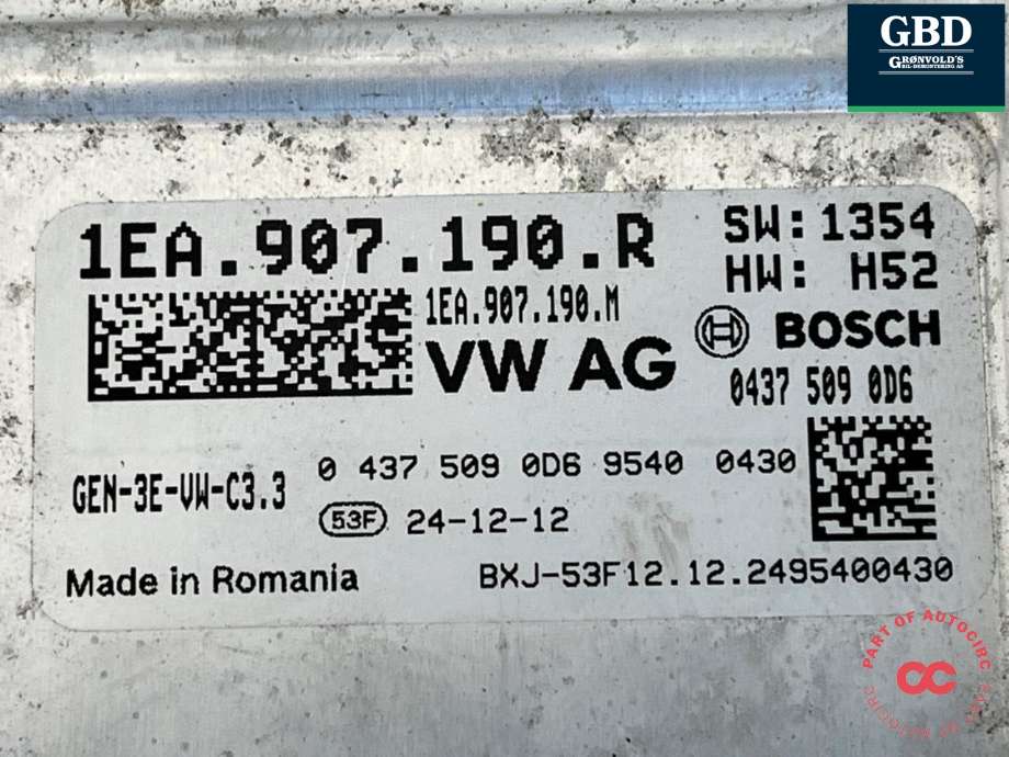 DCDC converter elbil til VW ID.3 2020-->> (1EA 907 190 AA|1EA907190R|)