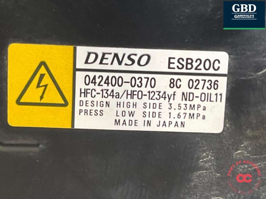 Aircondition kompressor hybrid til Toyota C-HR 2016-->> (0424000370|8837047092|)