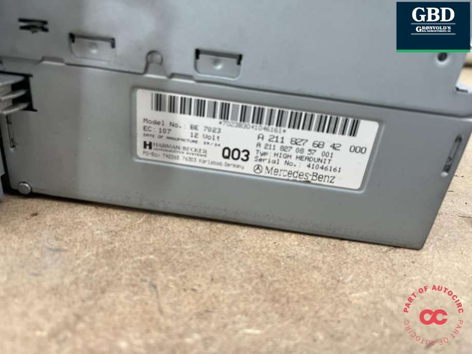Bilstereo til Mercedes E-Klasse 2002-2006 (Fase 1) (W211) (W211) (A 211 827 62 42|A 211 827 24 42|A 220 870 35 89 | A 220 820 60 85)