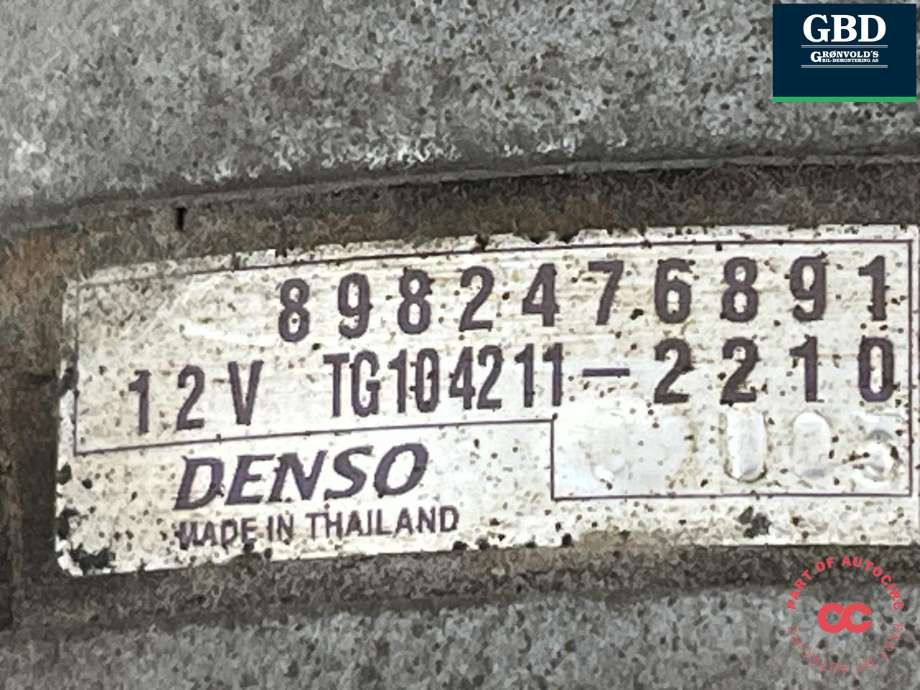 Dynamo diesel til Isuzu D-Max 2017-2020 (Type II, Fase 2)  (8982476891|TG1042112210|)