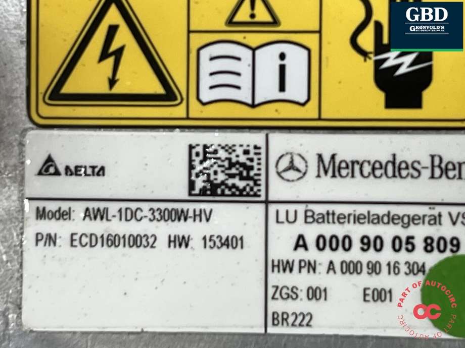 Batterilader (OBC - On Board Charger) til Mercedes GLC 2015-2022 (X253) (X253) (A 000 900 58 09|ECD16010032|)