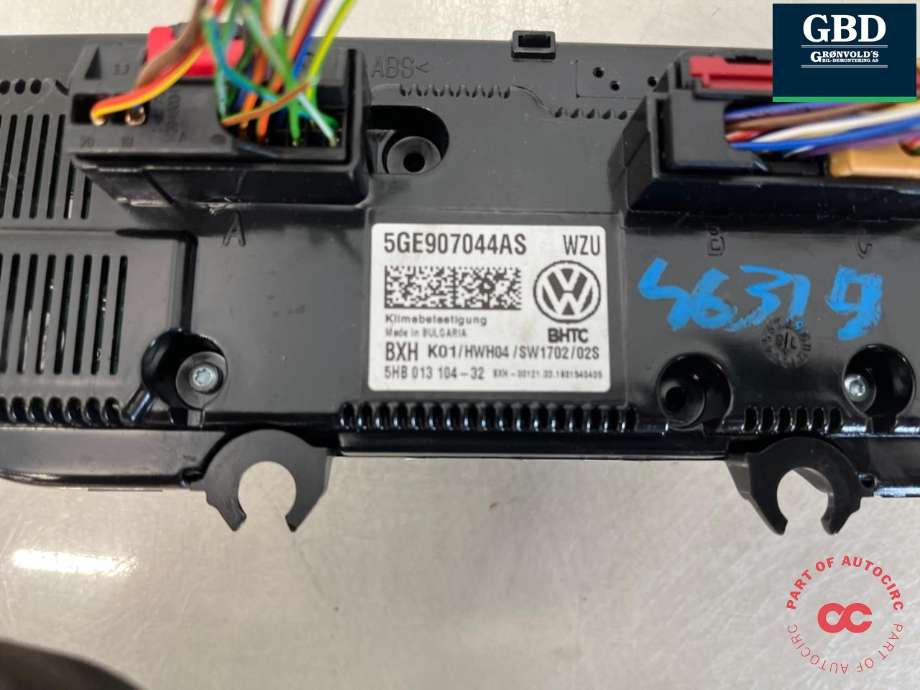 Varmeapparat betjening til VW Passat 2015-2019 (Fase 1) (B8) (B8) (5GE 907 044 AS|5GE 907 044 AS WZU|)