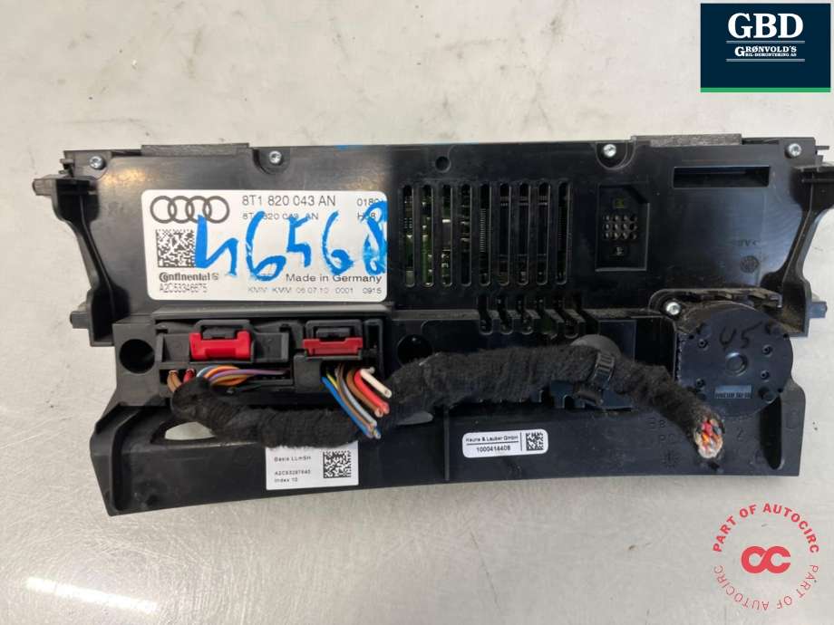 Varmeapparat betjening til Audi A4 2007-2014 (Type IV) (B8) (B8) (8T1 820 043 AH|8T1 820 043 AH XZF|8T1 820 043 AS XZF)