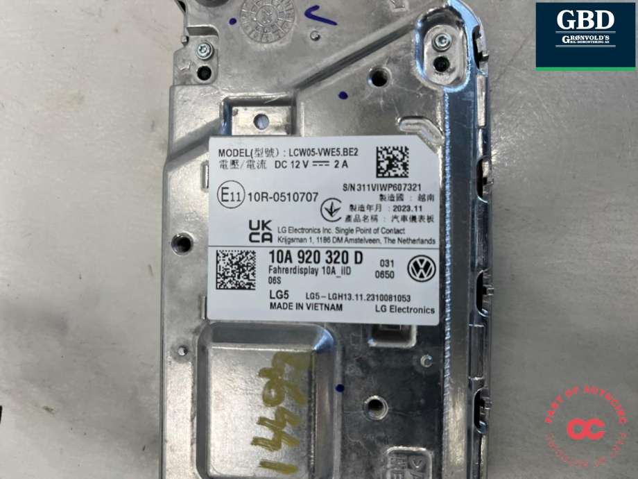 Instrumentpanel til VW ID.4 2020-->> (10A 920 320 D|)