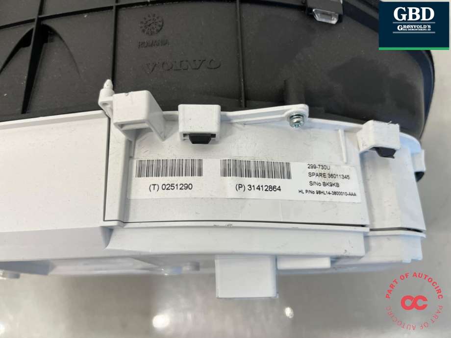 Instrumentpanel til Volvo V70 2014-2016 (Type III, Fase 2)  (36003008|)