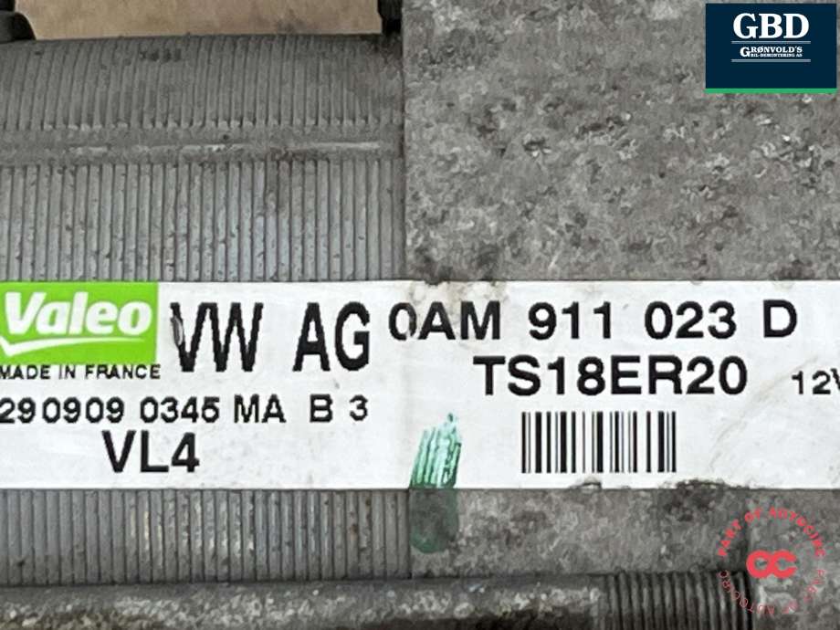 Starter diesel til VW Golf, Plus/Cross 2009-2013 (Fase 2) (0AM 911 023 Q|0AM 911 023 D|0AM 911 023 QX| 0AM 911 023 DX)