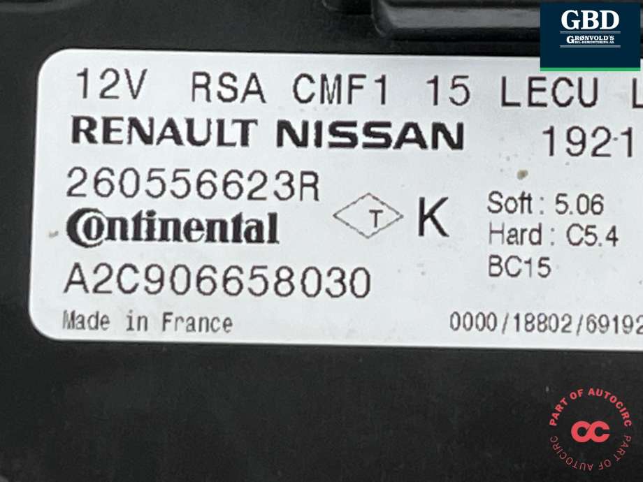 Styreenhet xenon/ballast til Renault Zoe 2019-->> (Fase 2)  (260556623R|)