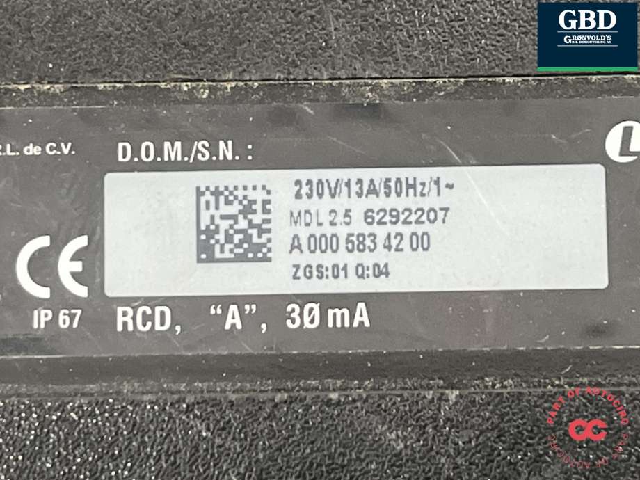 Batterilader kabel til Mercedes GLC 2015-2022 (X253) (X253) (A 000 583 42 00|A 000 583 07 05|)