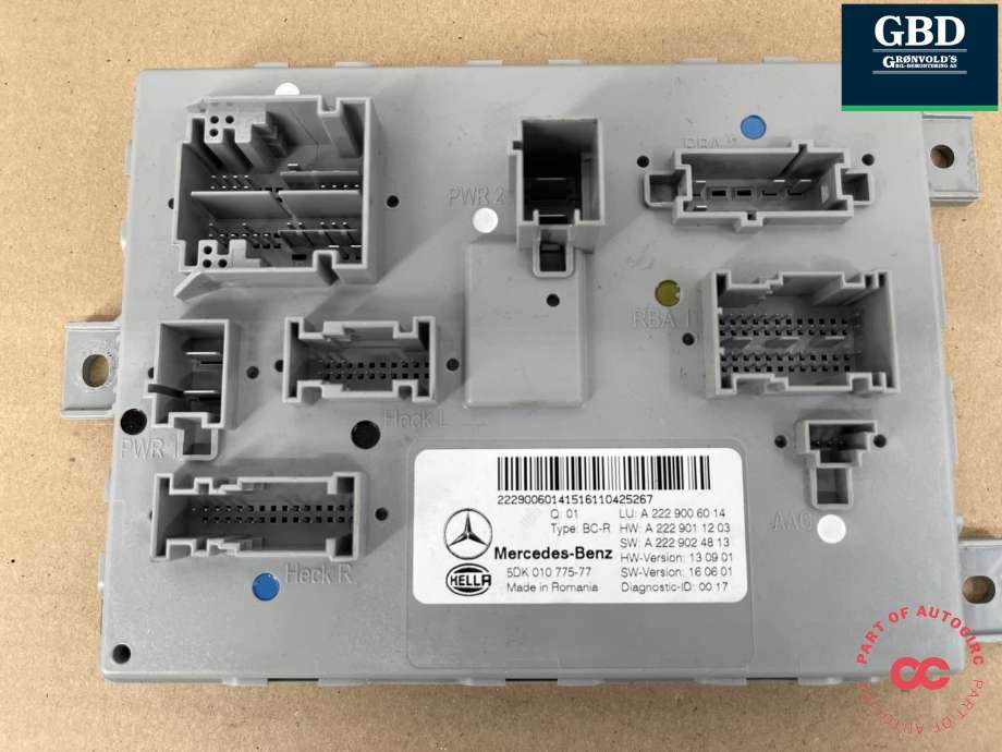 Styreenhet (SAM - Signal Acquisition Module) til Mercedes GLC, 2015-2022 (X253) (X253) (A 222 900 60 14)