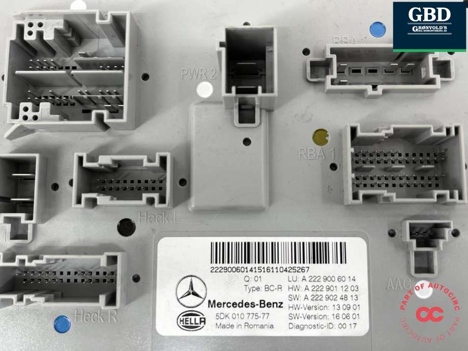 Styreenhet (SAM - Signal Acquisition Module) til Mercedes GLC 2015-2022 (X253) (X253) (A 222 900 60 14|5DK01077577|)