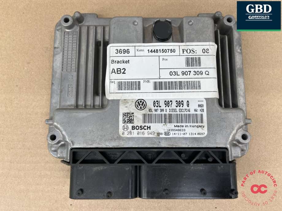 Styreenhet motor til VW Sharan 2010-->> (Type II) (03L 906 018 HJ|0281016949|03L907309Q)