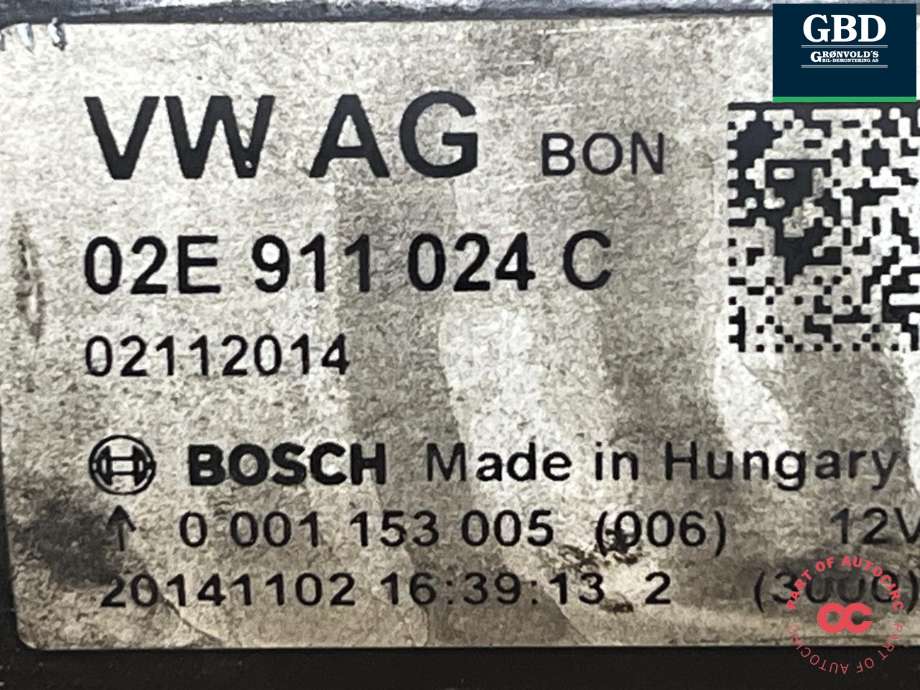 Starter diesel til VW Sharan 2010-->> (Type II)  (02E 911 024 C  |02E 911 024 H  |02E 911 024 CX|0001153005|02E911024C)