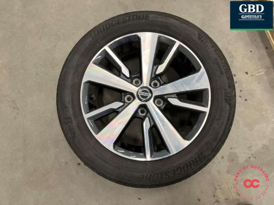 Hjulsett aluminium sommer til Nissan Leaf 2018-->> (Type II) (CONTINENTAL/BRIDGESTONE|205-55R16|PROD 0821 4|33MM|ET IKKE SYNLIG)