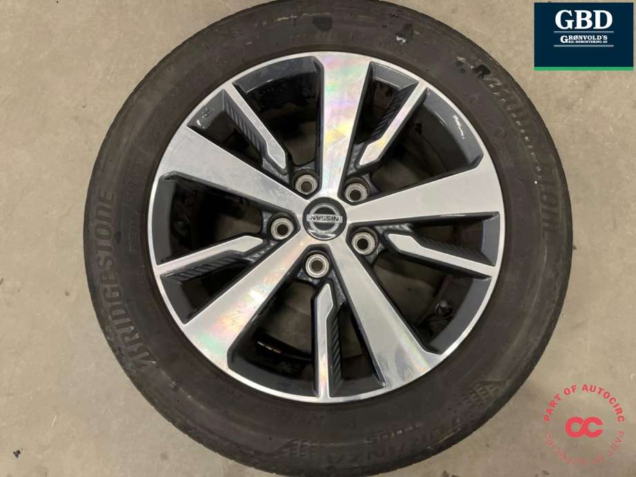 Hjulsett aluminium sommer til Nissan Leaf 2018-->> (Type II) (CONTINENTAL/BRIDGESTONE|205-55R16|PROD 0821 4|33MM|ET IKKE SYNLIG)