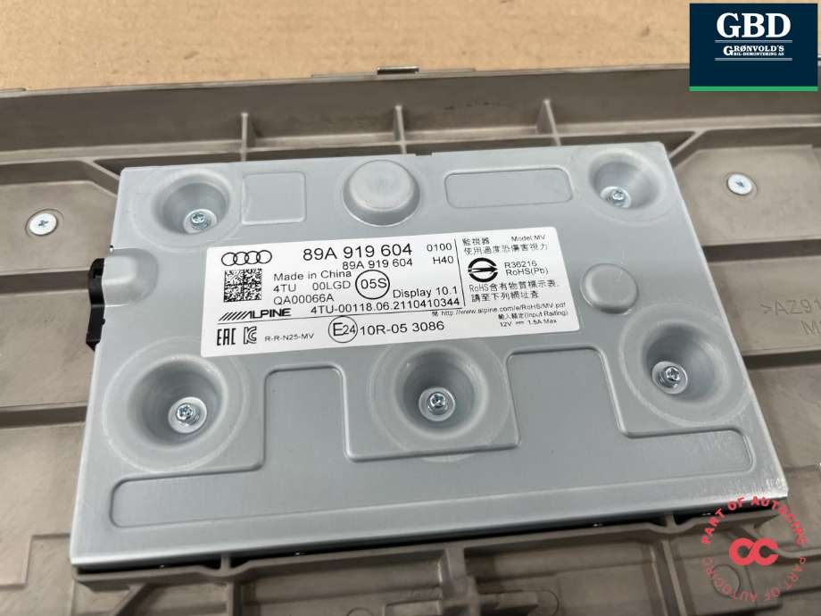 Multimedia display (MCU - Media Controller Unit) til Audi Q4 e-tron 2021-->>  (89A 919 604 B|89A 919 604|)