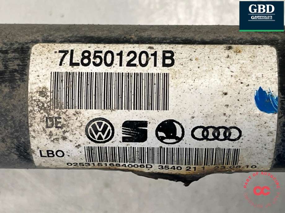 Drivaksel høyre bak, diesel/automat til Audi Q7 2010-2015 (Type I, Fase 2) (7L8 501 201 B|7L8 501 201 BX|)