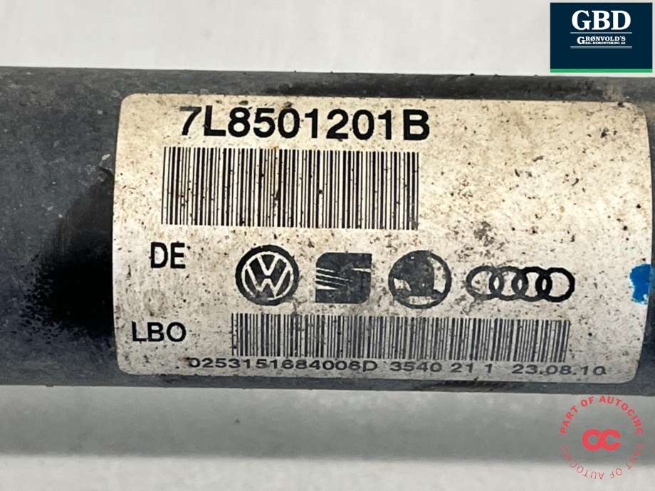 Drivaksel venstre bak, diesel/automat til Audi Q7 2010-2015 (Type I, Fase 2)  (7L8 501 201 B|7L8 501 201 BX|)