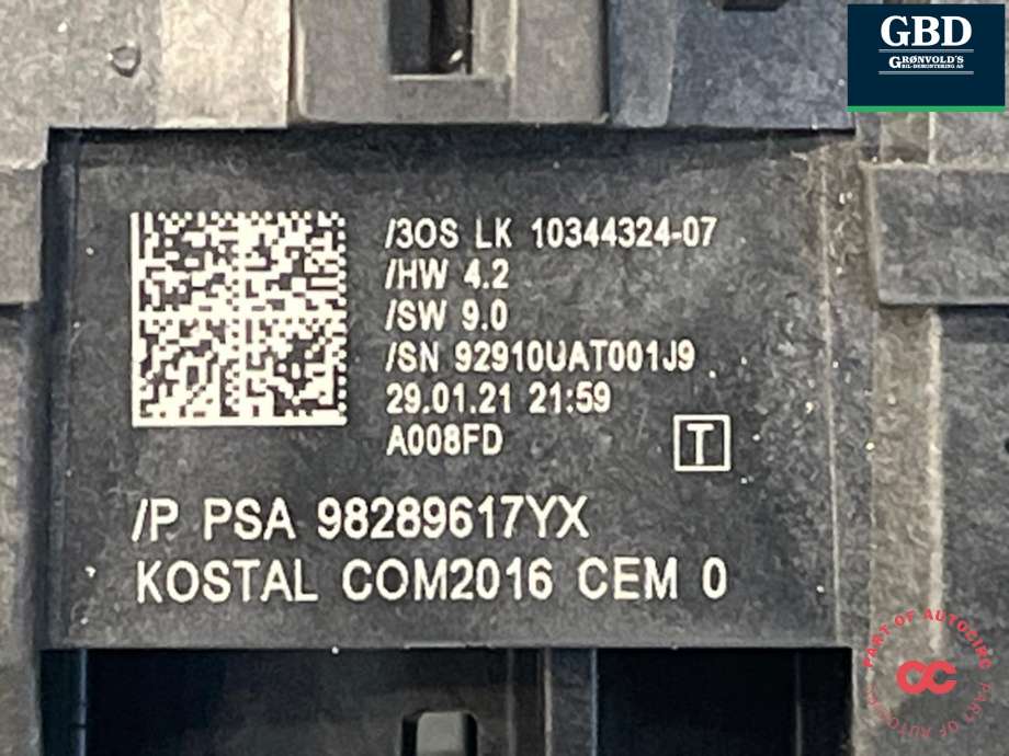 Bryter combi til Opel Grandland X 2017-->>  (98 289 617 YX|)