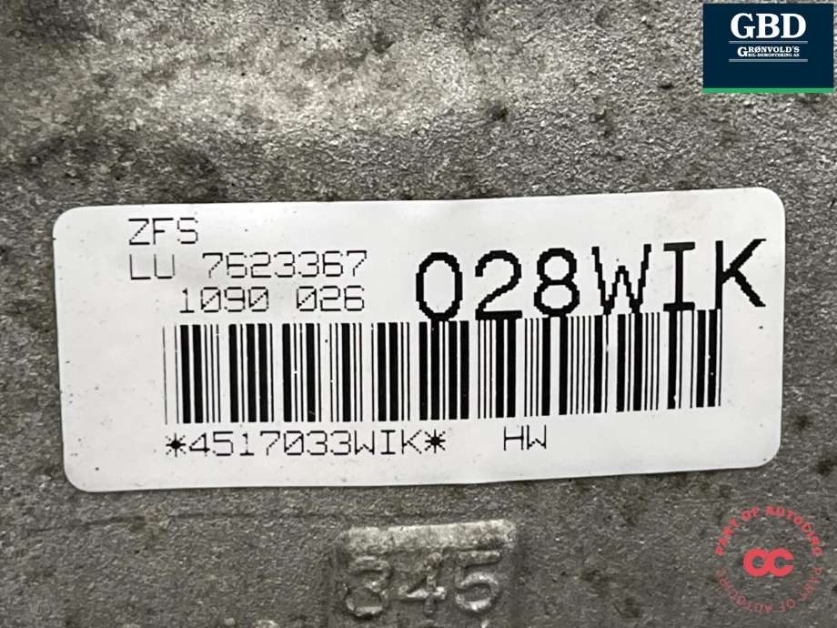 Girkasse automat til BMW X3 2010-2017 (F25) (F25) (24 00 8 617 113|GA8HP45X|LU7623367)