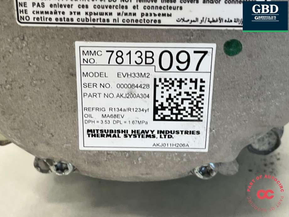 Aircondition kompressor til Mitsubishi Eclipse Cross 2018-->> (7813B174|)