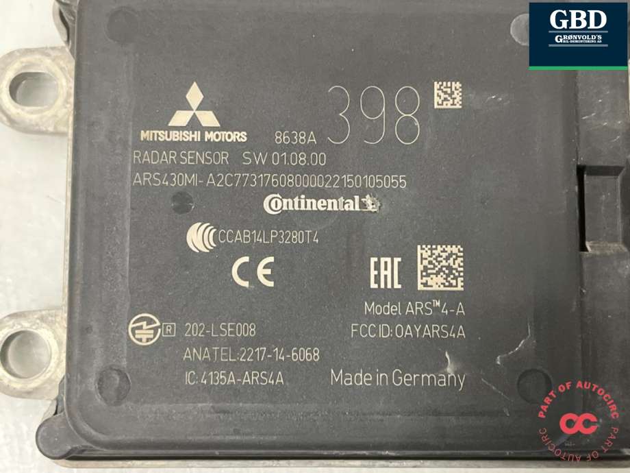 Sensor radar til Mitsubishi Eclipse Cross 2018-->>  (8638A398|)