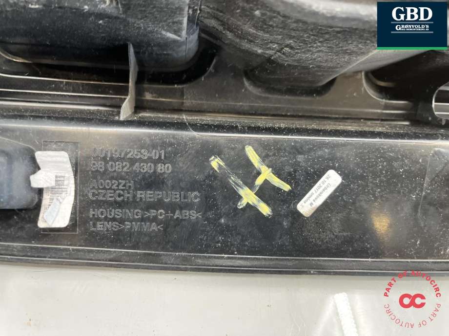 Baklykt høyre til Peugeot Expert 2016-->> (Type III) (98 082 430 80|)