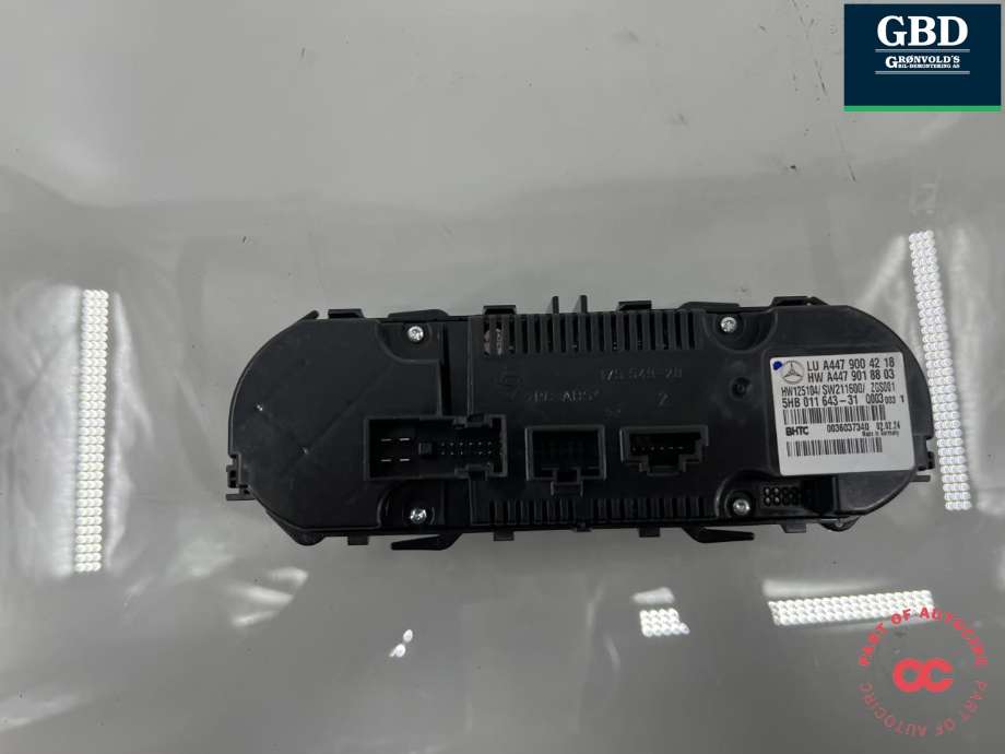 Varmeapparat betjening til Mercedes Vito 2014-->> (W447) (W447) (A 447 900 42 18|)