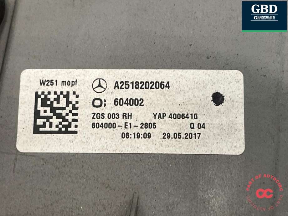 Baklykt høyre til Mercedes R-Klasse 2006-2013 (W251) (W251) (A 251 820 20 64|)
