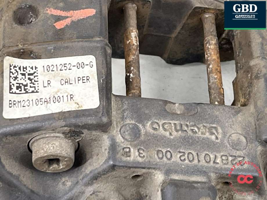 Bremsecaliper venstre bak, elektrisk til Tesla Model S 2013-2016 (Fase 1)  (1021252-00-E|1021252-00-F|1021252-00-G)