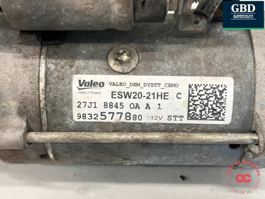Starter diesel til Citroën Berlingo 2019-->> (Type III)  (98 252 330 80|16 276 588 80|)