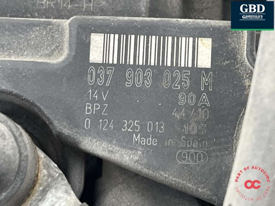 Dynamo til Škoda Fabia 2010-2014 (Type II, Fase 2)  (038 903 018 R|037 903 025 T|037903025M)