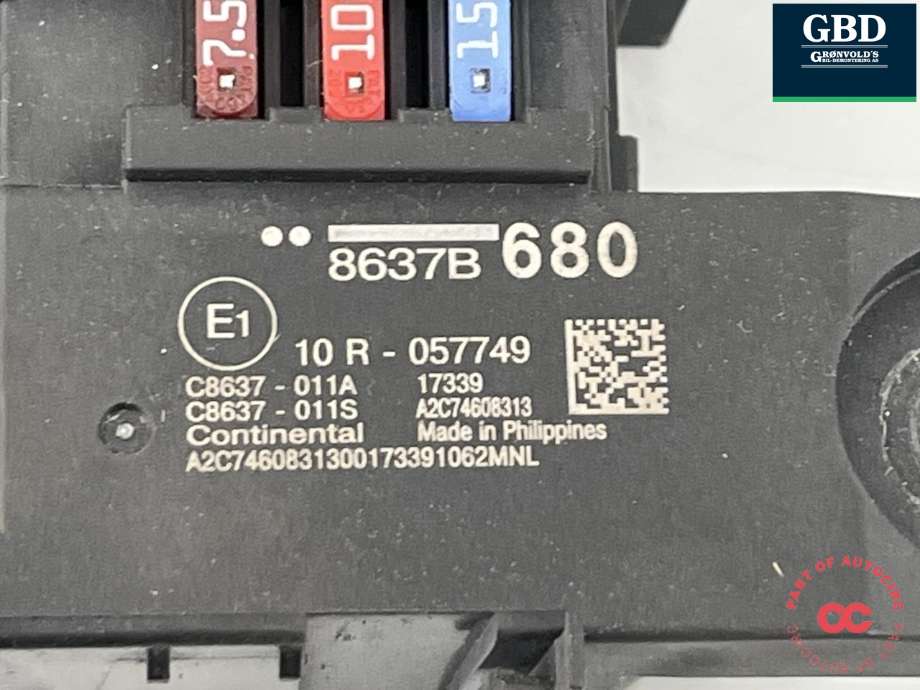 Sikringsboks kupe til Mitsubishi Outlander 2015-->> (Type III, Fase 2) (8637C610|)
