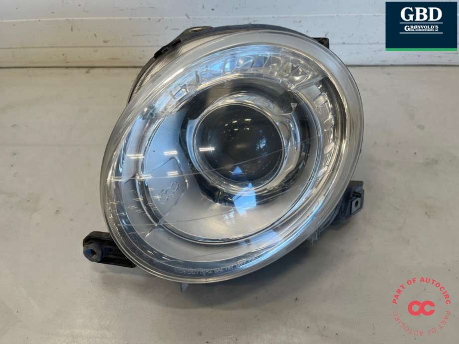 Frontlykt venstre halogen til Fiat 500 2008-2020 (5182429AE|)