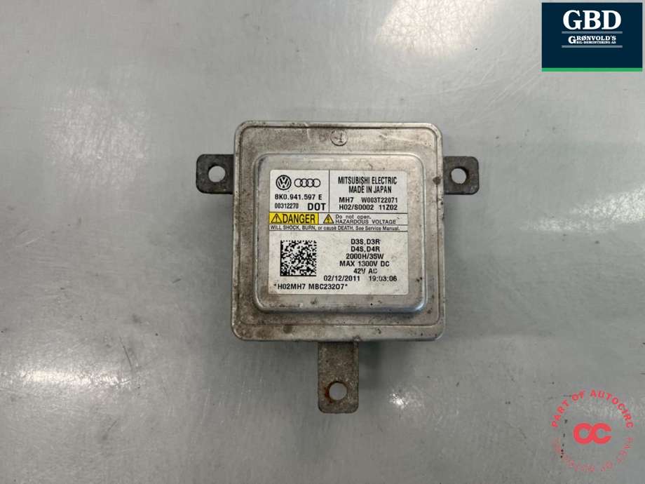 Styreenhet xenon/ballast til Audi A7, 2010-2014 (Type I, Fase 1)  (8K0 941 597 E)