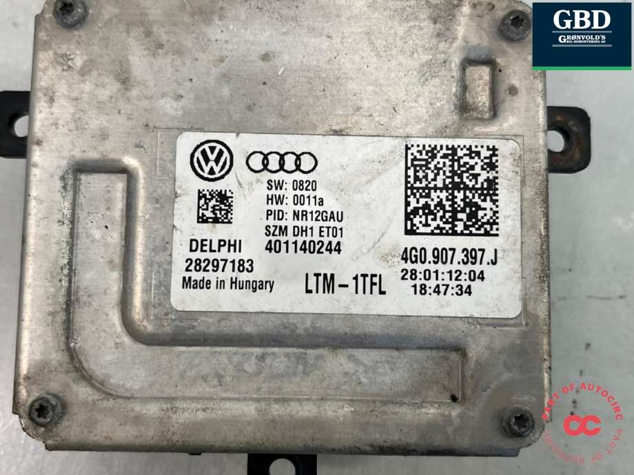 Styreenhet xenon/ballast til Audi A7 2010-2014 (Type I, Fase 1) (4G0 907 697 F|4G0 907 397 J|)