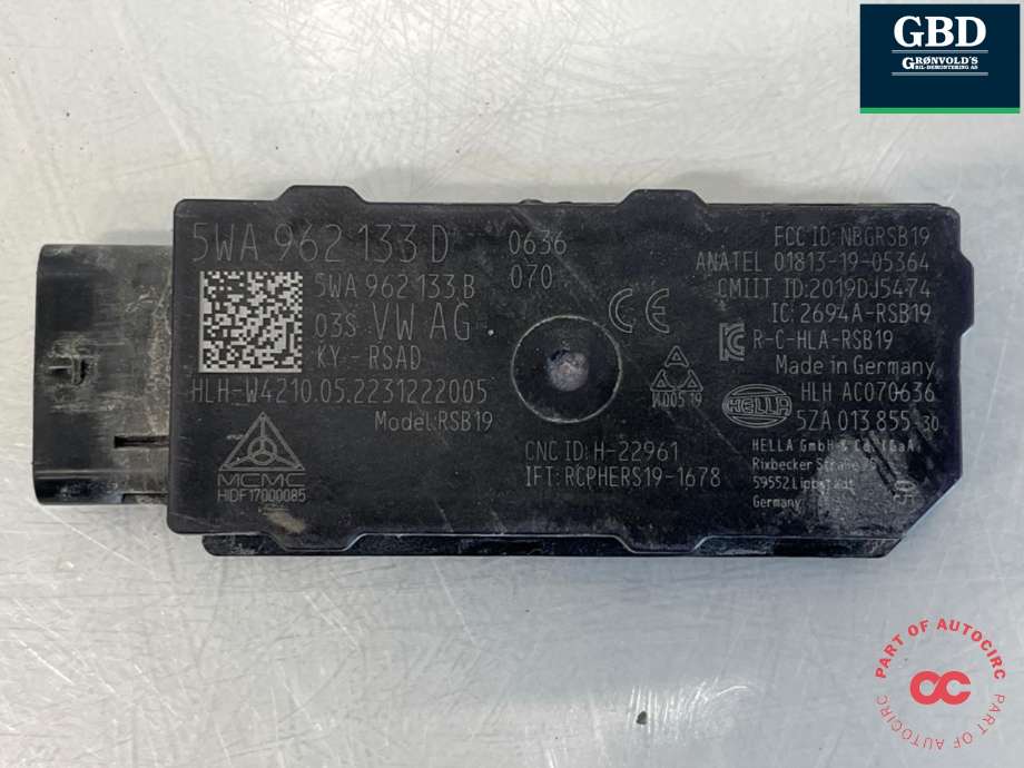 Styreenhet nøkkelfri/keyless til VW ID.4, 2020-->> (5WA 962 133 D)