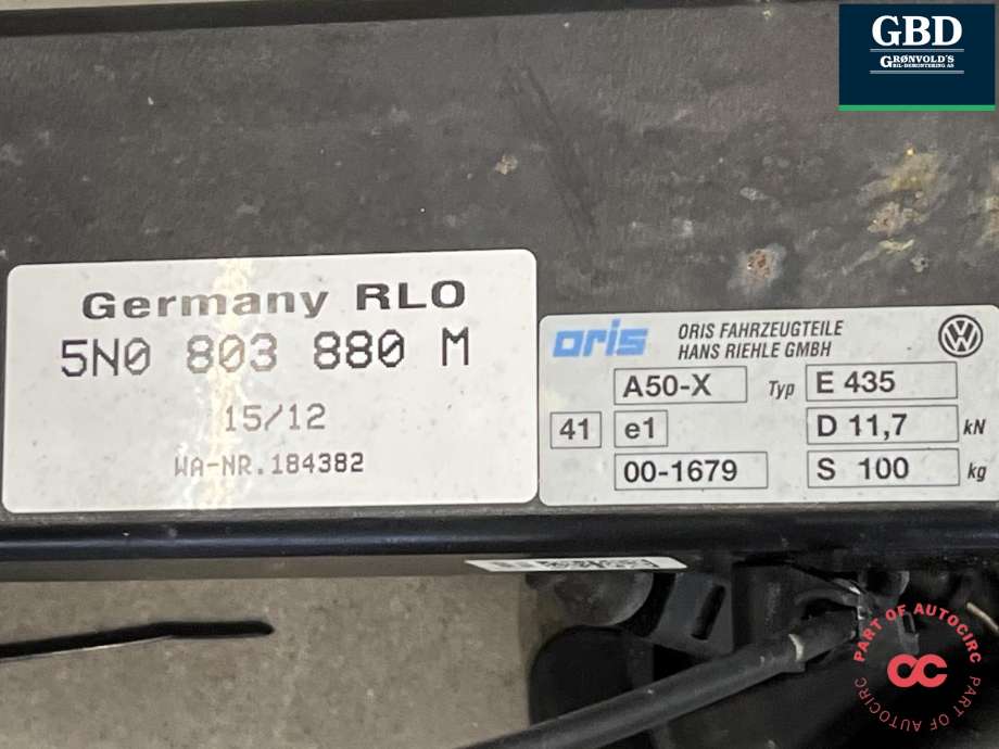 Hengerfeste til VW Tiguan 2011-2016 (Type I, Fase 2) (5N0 092 161 A|5NO803880M|)