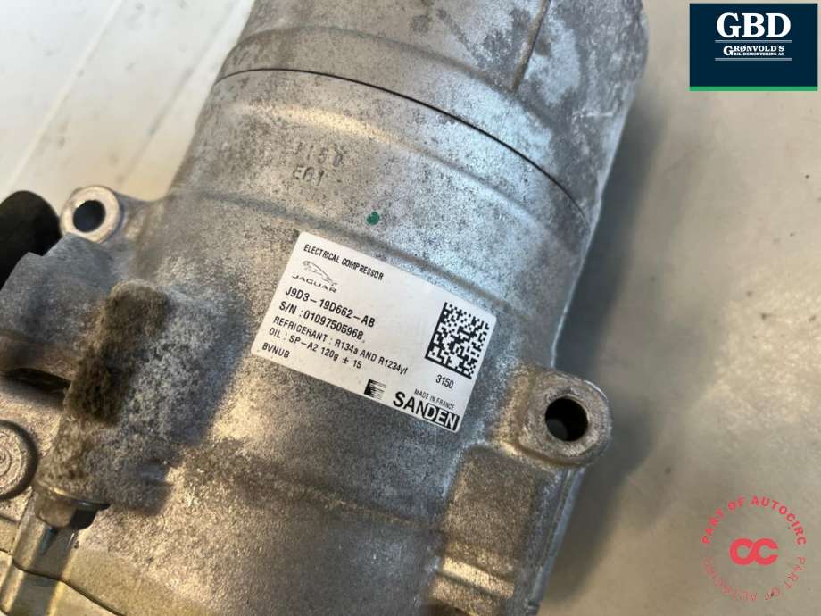 Aircondition kompressor elbil til Jaguar I-PACE 2018-->> (J9D1265|N2A319D662AC|T4K2171 . J9D319D662AB)