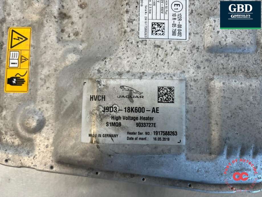 Varmeapparat PTC-heater til Jaguar I-PACE 2018-->> (T4K15566|J9D38D196AD|T4K11280| J9D318K600AE)