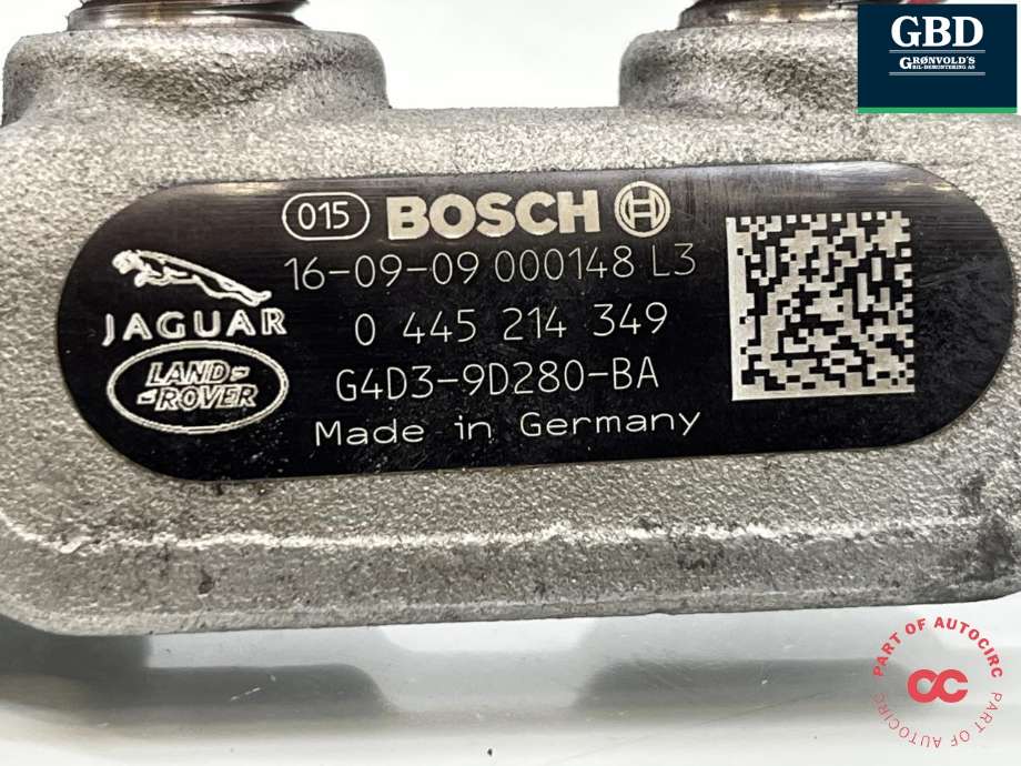 Dyseskinne (fuelrail) til Land Rover Discovery 2017-->> (Type V)  (LR082273|G4D39D280BA|0445214349)