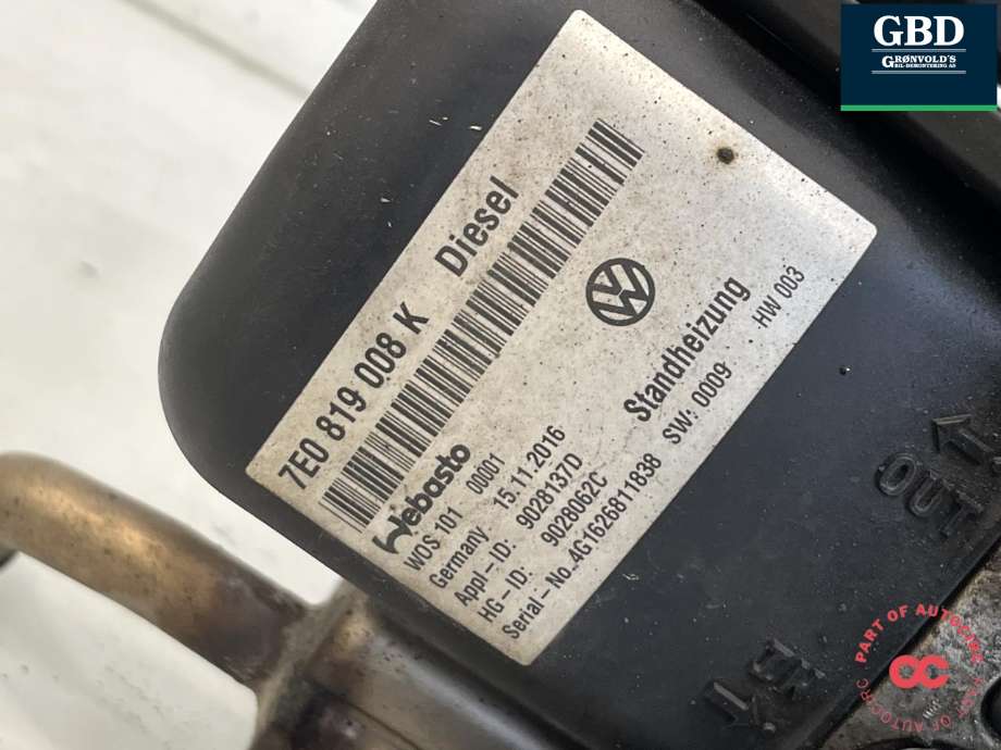 Dieselvarmer til VW Transporter / Caravelle 2015-2019 (T6) (T6) (7E0 898 008 G|7E0 898 008 D|)