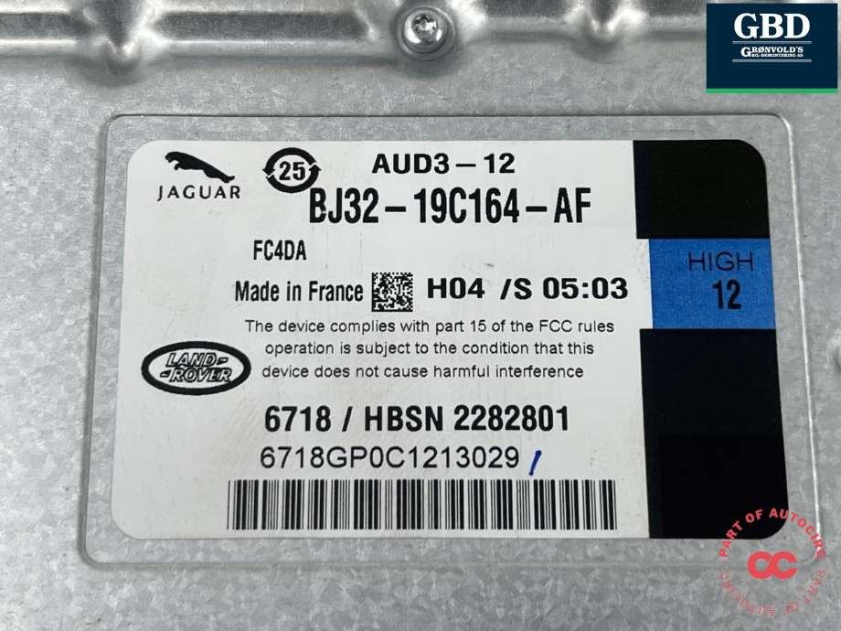 Bilstereo forsterker til Land Rover Range Rover, Evoque 2011-2019 (Type I) (LR059979|EW9319C164AB|LR026010| BJ3219C164AF)