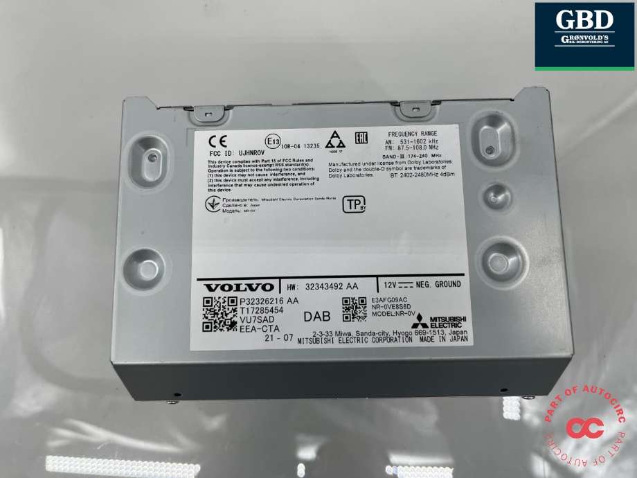 Bilstereo navigasjon til Volvo V60 / V60 CC 2018-->> (Type II) (36013020|32326216|)