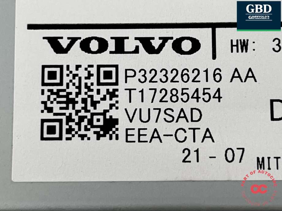 Bilstereo navigasjon til Volvo V60 / V60 CC 2018-->> (Type II) (36013020|32326216|)